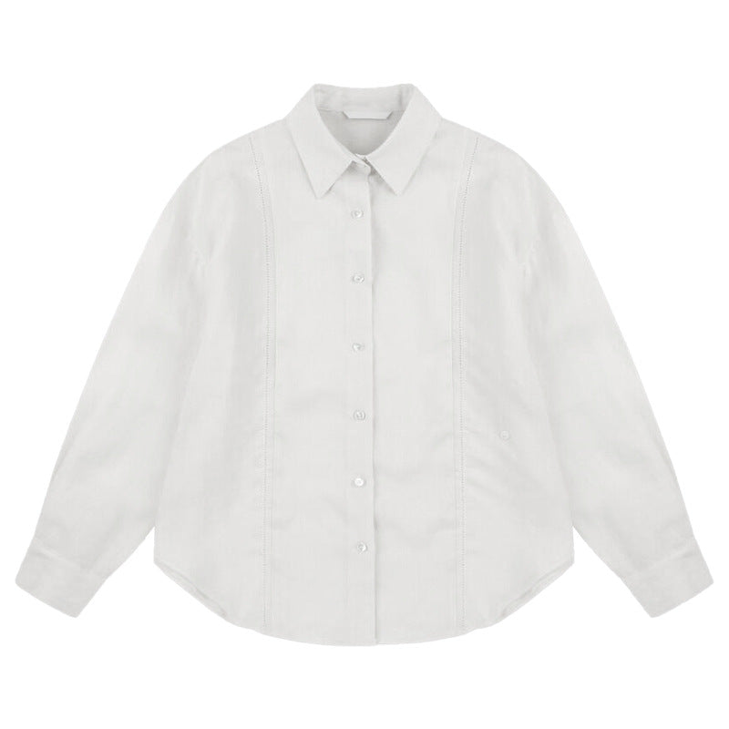 Women's French Style Linen Blouse – Long Sleeve