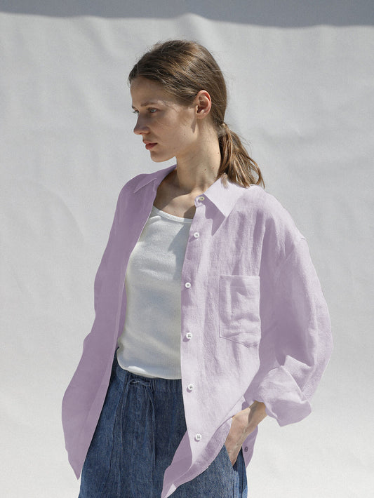 Minimalist Women's Oversized Linen Shirt