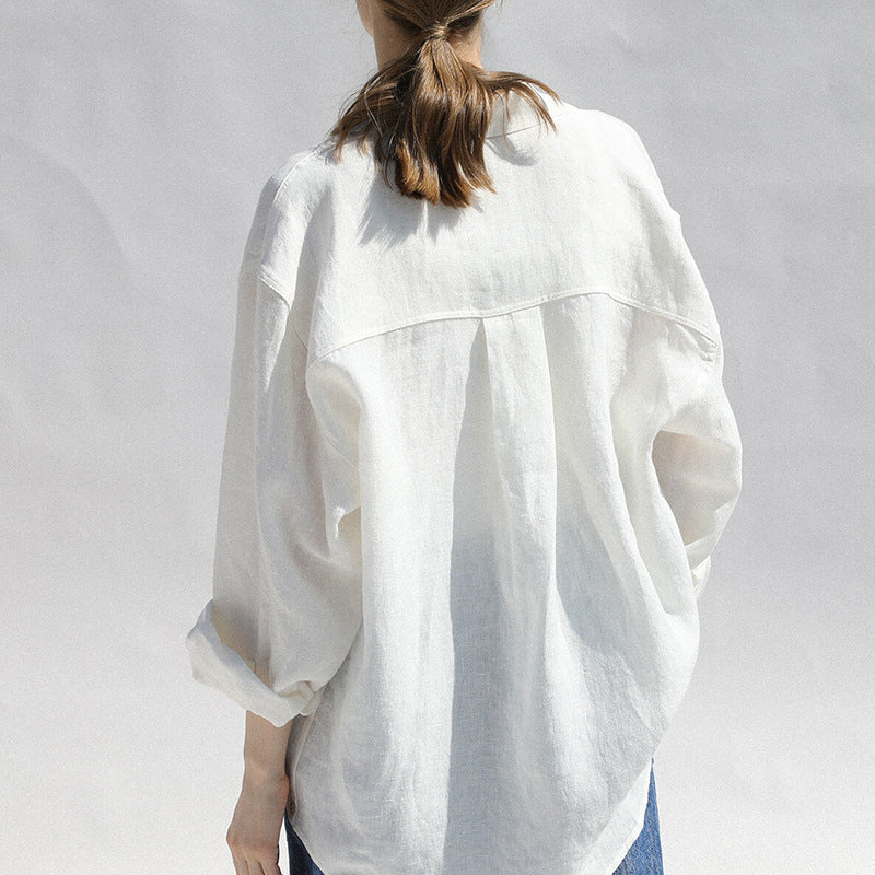 Minimalist Women's Oversized Linen Shirt