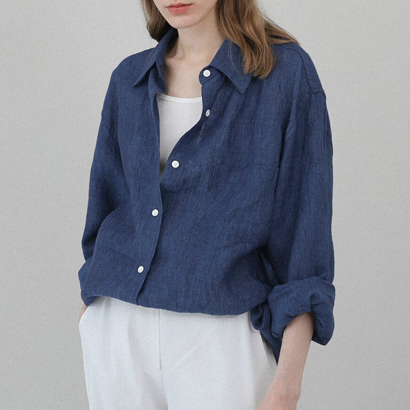 Minimalist Women's Oversized Linen Shirt