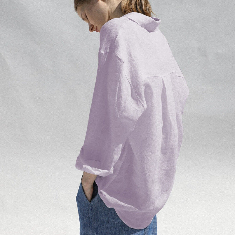 Minimalist Women's Oversized Linen Shirt