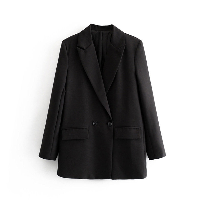 Blazer Minimaliste Double Boutonnage Femme