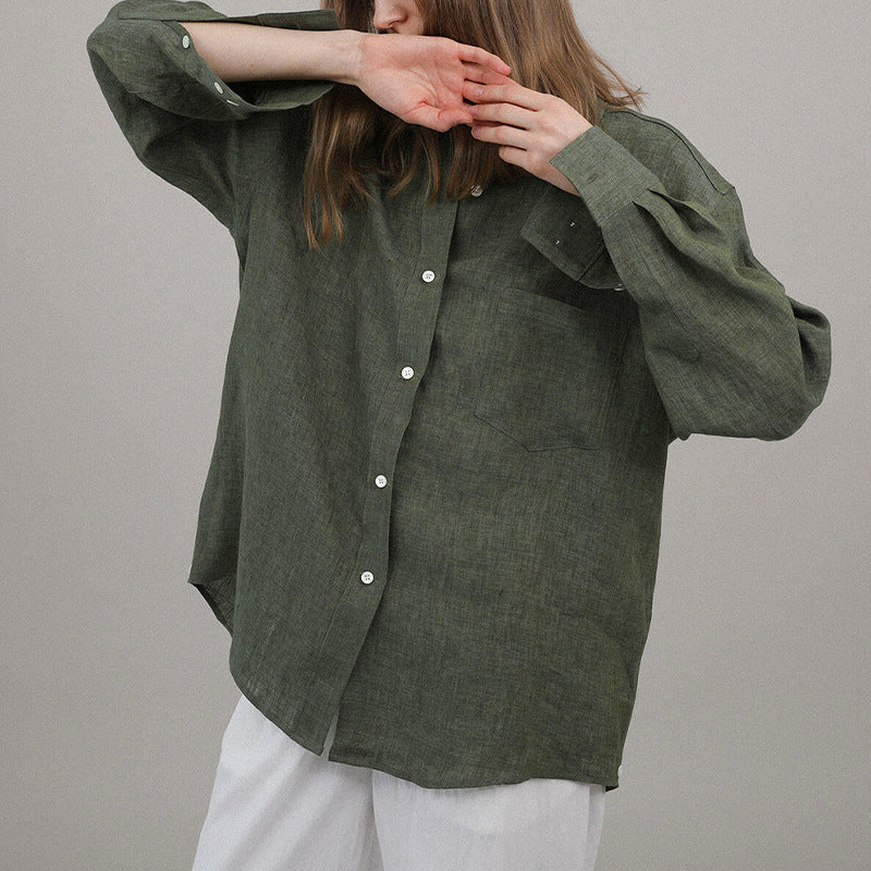 Minimalist Women's Oversized Linen Shirt