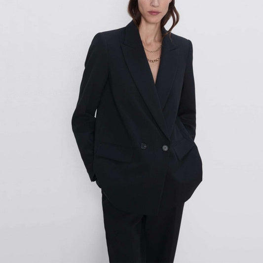 Blazer Minimaliste Double Boutonnage Femme