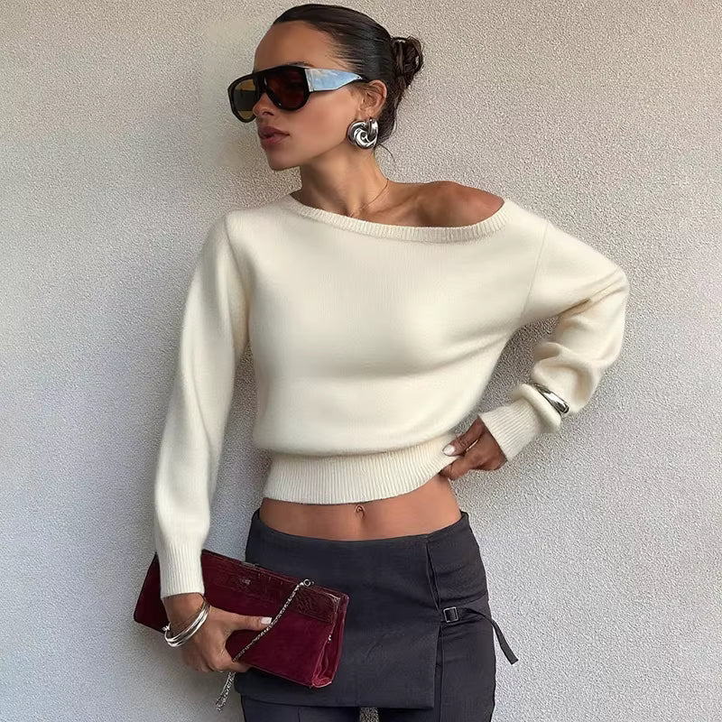 One-Shoulder Knit Sweater