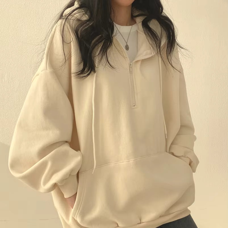 Oversized Half-Zip Hoodie