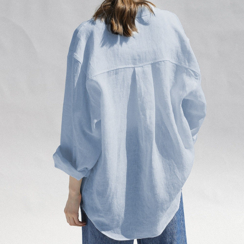 Minimalist Women's Oversized Linen Shirt