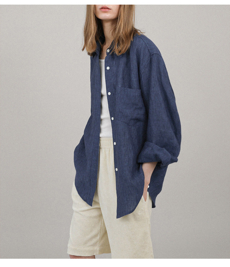 Minimalist Women's Oversized Linen Shirt