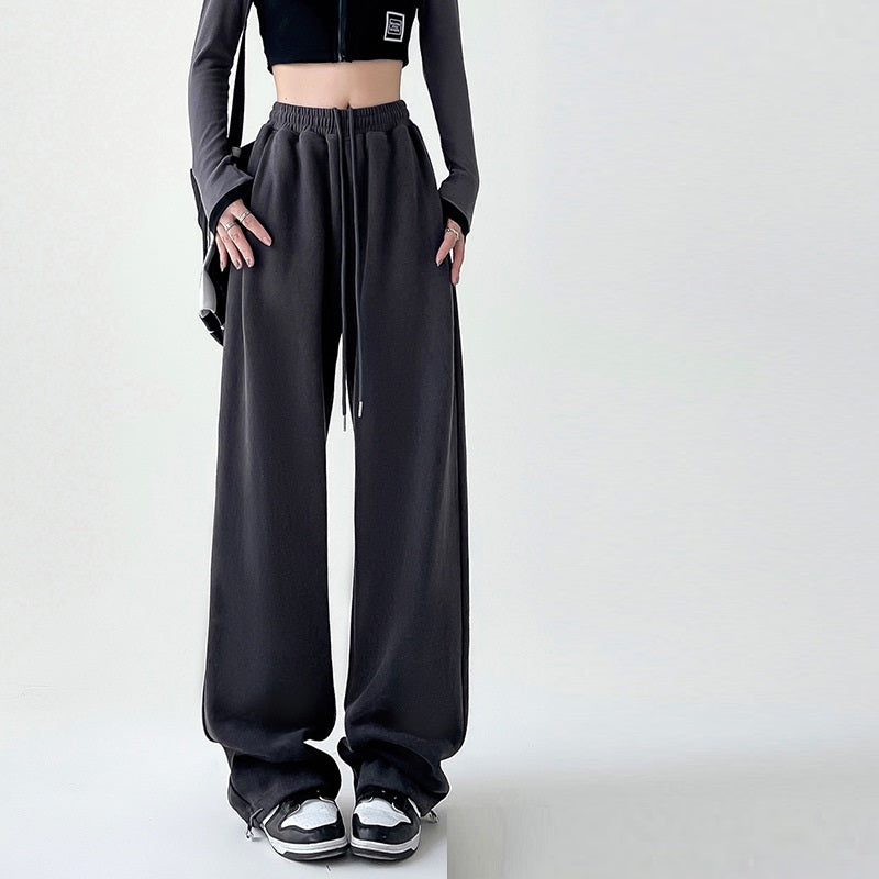 Pantalon large taille haute minimaliste pour femme