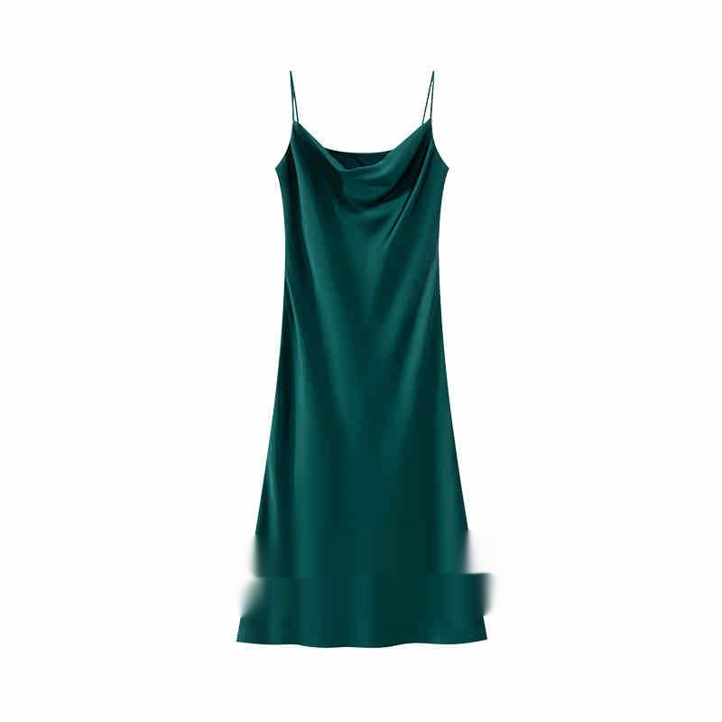 Elegant Women's Satin Midi Dress – Minimalist Summer Style