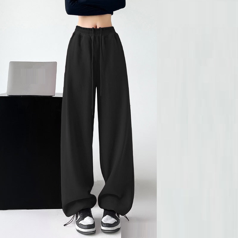 Pantalon large taille haute minimaliste pour femme
