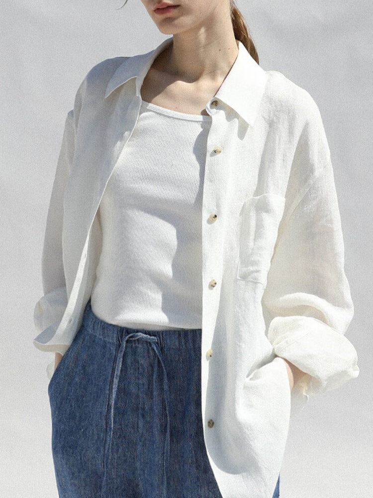 Minimalist Women's Oversized Linen Shirt